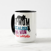 Katzenmutter vs Weinmutter Lustiger Katzenliebhabe Tasse (Vorderseite Links)