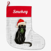Katzenname Black Bombay Weihnachten Großer Weihnachtsstrumpf (Vorderseite)