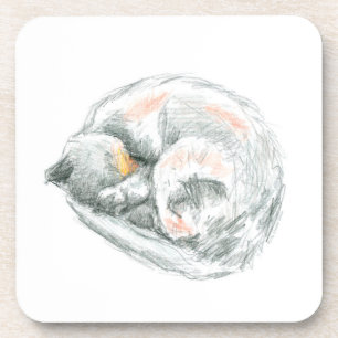 Katzennickerchen Getränkeuntersetzer