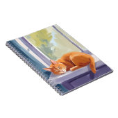 Katzennickerchen | Orange Kitten Wasserfarbe Haust Notizblock (Rechte Seite)