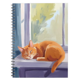Katzennickerchen | Orange Kitten Wasserfarbe Haust Notizblock
