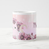 KatzenNiedlich rosa Blume Jumbo-Tasse (Vorderseite)