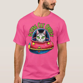 Katzenobjekt im Raumschiff Witzkatze Ufo Desi T-Shirt
