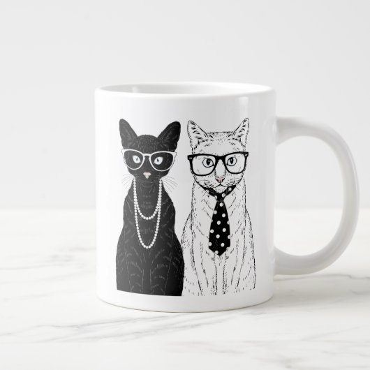 Katzenpaar Jumbo-Tasse (Rechts)