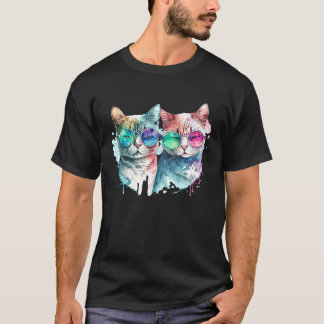 Katzenpaar Valentinstag T-Shirt