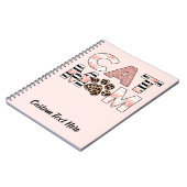 Katzenpaare Mama Rosa Blüten und Leoparden Notizblock (Linke Seite)