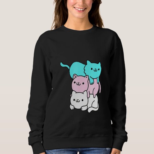 Katzenpaare-Trans-Unterstützungsbekleidung Cooler  Sweatshirt (Vorderseite)