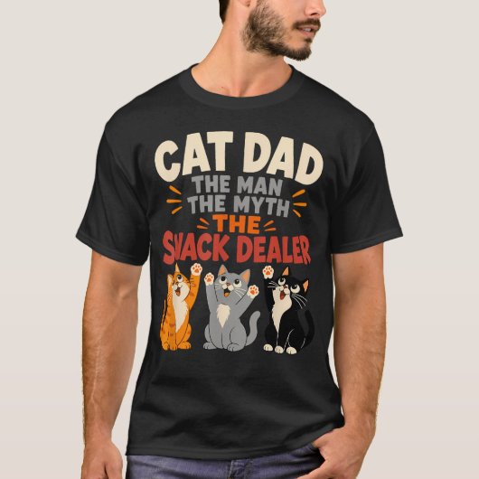 Katzenpapa Der Mann Der Mythos Der Snack-Händler L T-Shirt (Vorderseite)