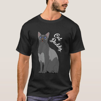 Katzenpapa Graue Katze mit blauen Augen für Katzen T-Shirt