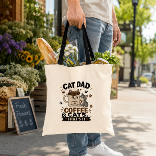 Katzenpapa-Kaffee-und-Katzen-Tasche Lustig Tragetasche