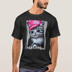 Katzenpapa Kätzchen Kitten im Katzenstil T-Shirt