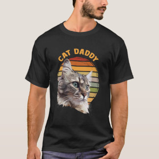 Katzenpapa Katze Vintage Retro, Vatertag Geschenke T-Shirt
