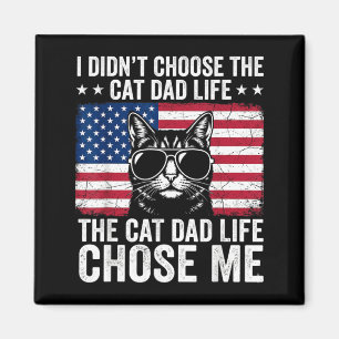 Katzenpapa-Leben Wählte Mich Amerikanische Flagge  Magnet