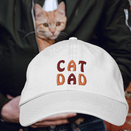KATZENPAPA Orange und Braune Typografie Bestickte Baseballkappe
