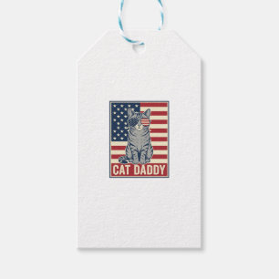 Katzenpapa Patriotische Katzenvektorgestaltung_1 Geschenkanhänger