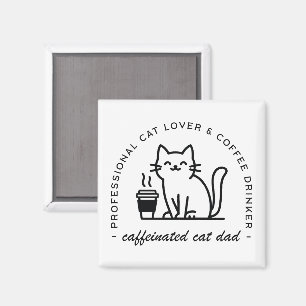 Katzenpapa und Kaffeeliebhaber Hipster Magnet