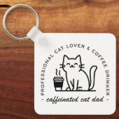 Katzenpapa und Kaffeeliebhaber Hipster Schlüsselanhänger (Vorderseite)
