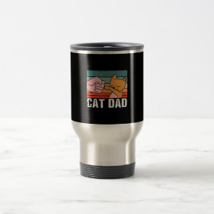 Katzenpapa   Vatertagsgeschenk   Retro Katzenpräse Reisebecher