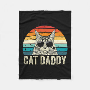 Katzenpapa Vintage abgenutzt Maine Coon Katzenvate Fleecedecke