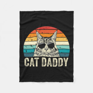 Katzenpapa Vintage abgenutzt Maine Coon Katzenvate Fleecedecke