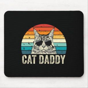 Katzenpapa Vintage abgenutzt Maine Coon Katzenvate Mousepad