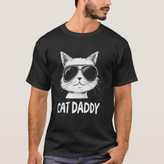 Katzenpapa Vintage Lustige Katzen Sonnenbrille Opa T-Shirt