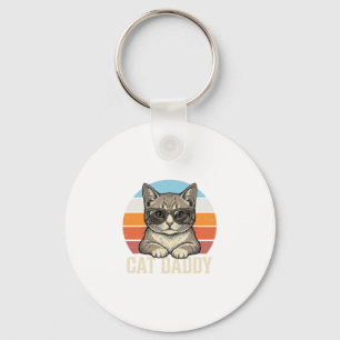 Katzenpapa Vintage-Sonnenuntergang Coole Katzen-Sh Schlüsselanhänger