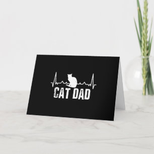 Katzenpapa zum Vatertag   Herzschlag Katzenpapa Li Feiertagskarte