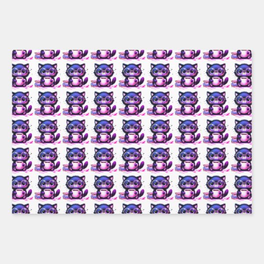 Katzenpapier und Kaffeeverpackungspapier Geschenkpapier Set (Vorderseite 2)