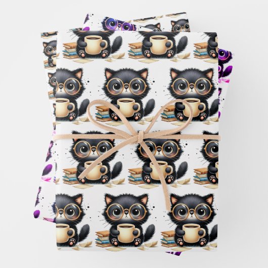 Katzenpapier und Kaffeeverpackungspapier Geschenkpapier Set (Beispiel)