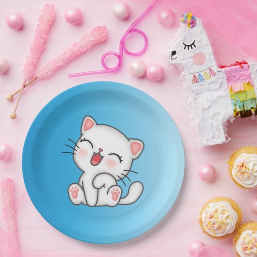 Katzenpapierplatte Pappteller (Party)