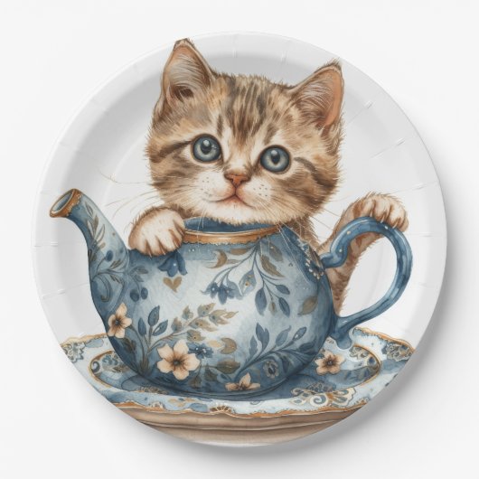 Katzenpapierschale Pappteller (Vorderseite)