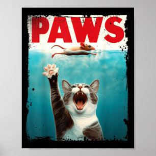 Katzenparodie Katze Maus Humorvolle Katze jagt Mau Poster
