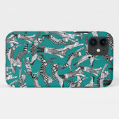KatzenParty aquamarin Case-Mate iPhone Hülle (Rückseite (Horizontal))