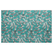 KatzenParty aquamarin Stoff (Fat Quarter (45,7 x 55,9 cm))