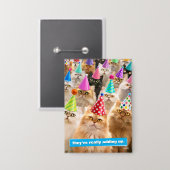 Katzenparty Button (Vorderseite/Rückseite)