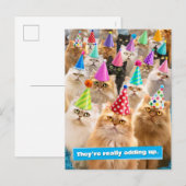 Katzenparty Einladungspostkarte (Vorne/Hinten)