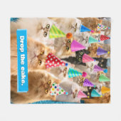 Katzenparty Fleecedecke (Vorderseite (Horizontal))