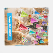 Katzenparty Fleecedecke (Vorderseite (Horizontal))