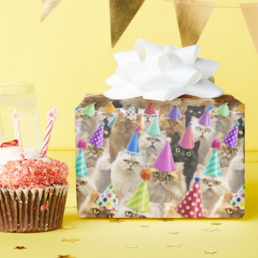 Katzenparty Geschenkpapier (Geburtstagsparty)