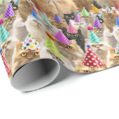 Katzenparty Geschenkpapier (Rolleneckpunkt)