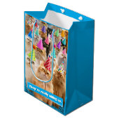 Katzenparty Mittlere Geschenktüte (Vorderseite Schrägansicht)