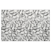 KatzenParty Schwarz-weiß Stoff (Fat Quarter (45,7 x 55,9 cm))