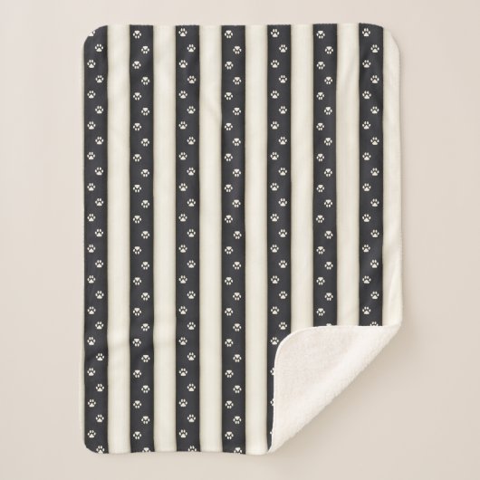 Katzenpaw druckt Schwarz & Antikes Weißes Haustier Sherpadecke (Vorderseite)