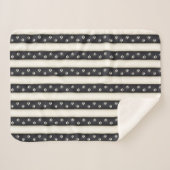 Katzenpaw druckt Schwarz & Antikes Weißes Haustier Sherpadecke (Vorderseite (Horizontal))