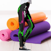 Katzenpaw Herzinsuffizienz Limon rosa Schwarzes Ti Leggings