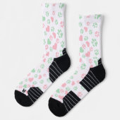 Katzenpaw Print Blush Pink & Soft Minze Grün Socken (Links)