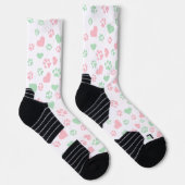 Katzenpaw Print Blush Pink & Soft Minze Grün Socken (Rechts)