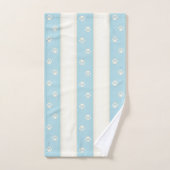 Katzenpaw-Prints auf blassblauem und antikem weiße Badhandtuch Set (Handtuch)