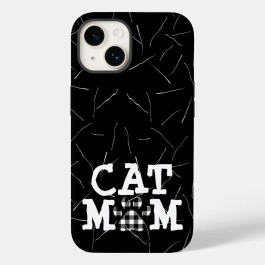 Katzenpawprint Mama mit Katzenhaar Case-Mate iPhone Hülle (Rückseite)